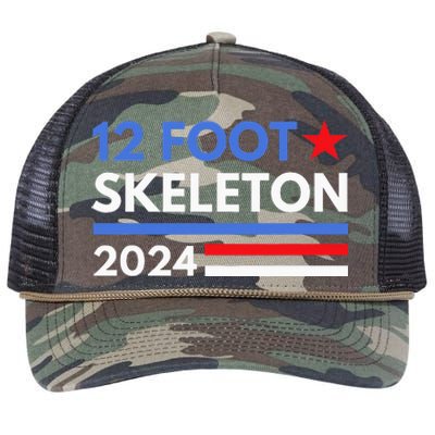 12 Foot Skeleton 2024 Giant Skelly Funny Election Humor Retro Rope Trucker Hat Cap