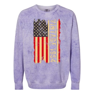 1954 Gifts 70 Years Old American Flag Colorblast Crewneck Sweatshirt