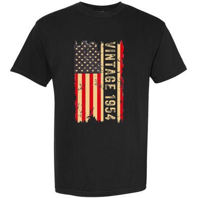 1954 Gifts 70 Years Old American Flag Garment-Dyed Heavyweight T-Shirt