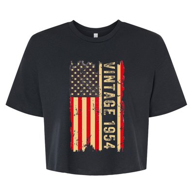 1954 Gifts 70 Years Old American Flag Bella+Canvas Jersey Crop Tee