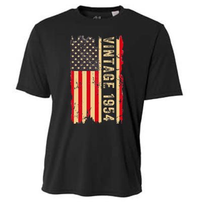 1954 Gifts 70 Years Old American Flag Cooling Performance Crew T-Shirt