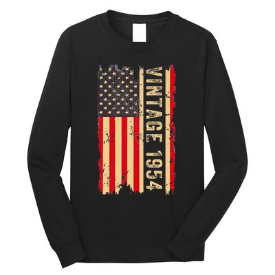 1954 Gifts 70 Years Old American Flag Long Sleeve Shirt