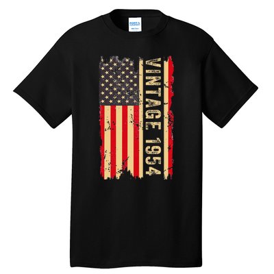 1954 Gifts 70 Years Old American Flag Tall T-Shirt