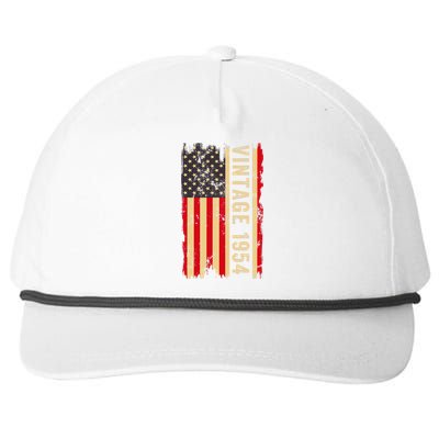 1954 Gifts 70 Years Old American Flag Snapback Five-Panel Rope Hat