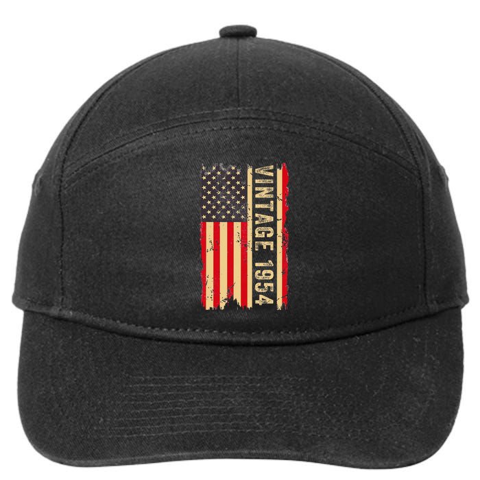 1954 Gifts 70 Years Old American Flag 7-Panel Snapback Hat