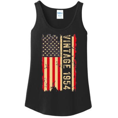 1954 Gifts 70 Years Old American Flag Ladies Essential Tank