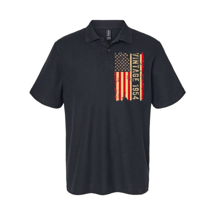 1954 Gifts 70 Years Old American Flag Softstyle Adult Sport Polo