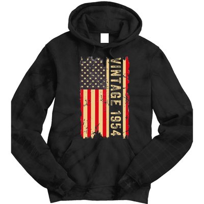 1954 Gifts 70 Years Old American Flag Tie Dye Hoodie