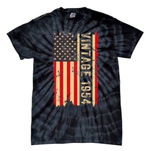 1954 Gifts 70 Years Old American Flag Tie-Dye T-Shirt