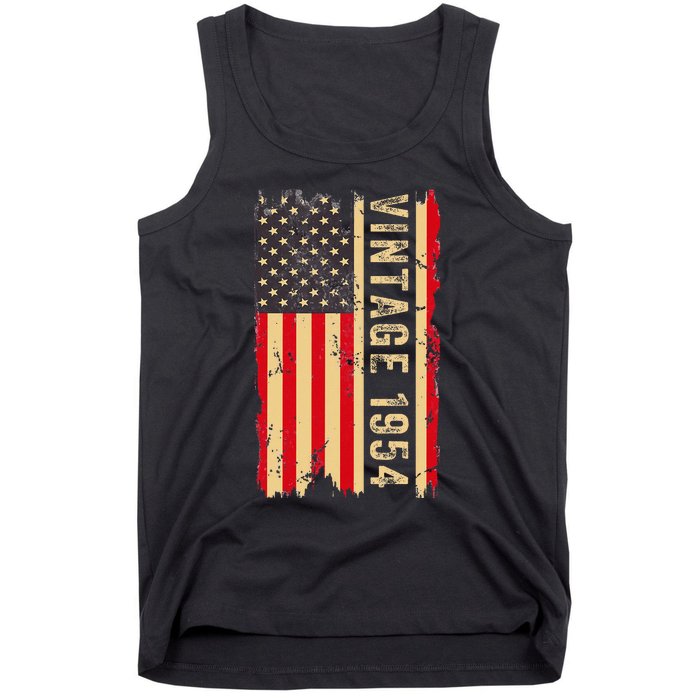 1954 Gifts 70 Years Old American Flag Tank Top