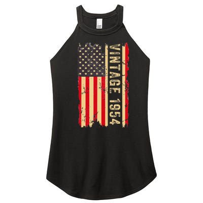 1954 Gifts 70 Years Old American Flag Women’s Perfect Tri Rocker Tank