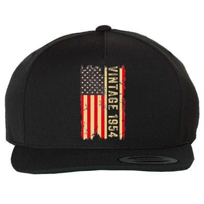 1954 Gifts 70 Years Old American Flag Wool Snapback Cap