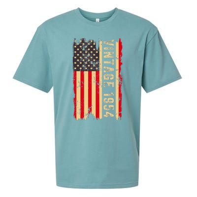 1954 Gifts 70 Years Old American Flag Sueded Cloud Jersey T-Shirt