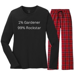 1 Gardening 99 Rockstar Funny Popular Superstar Women's Long Sleeve Flannel Pajama Set 