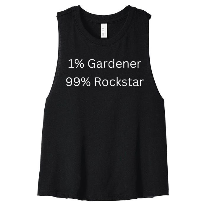 1 Gardening 99 Rockstar Funny Popular Superstar Women's Racerback Cropped Tank