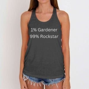 1 Gardening 99 Rockstar Funny Popular Superstar Women's Knotted Racerback Tank