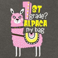1st grade Alpaca my bag 1st day Loves Alpacas Cotton Canvas Backpack