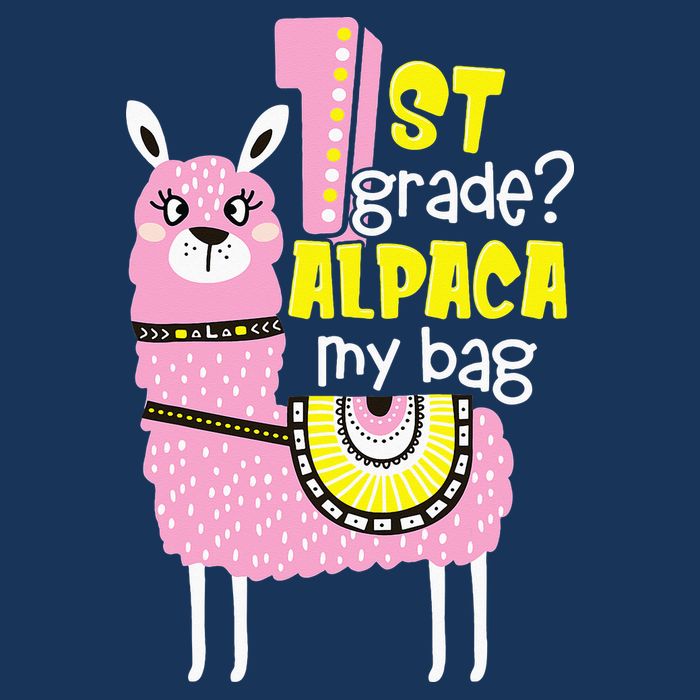 1st grade Alpaca my bag 1st day Loves Alpacas 7 Panel Mesh Trucker Snapback Hat
