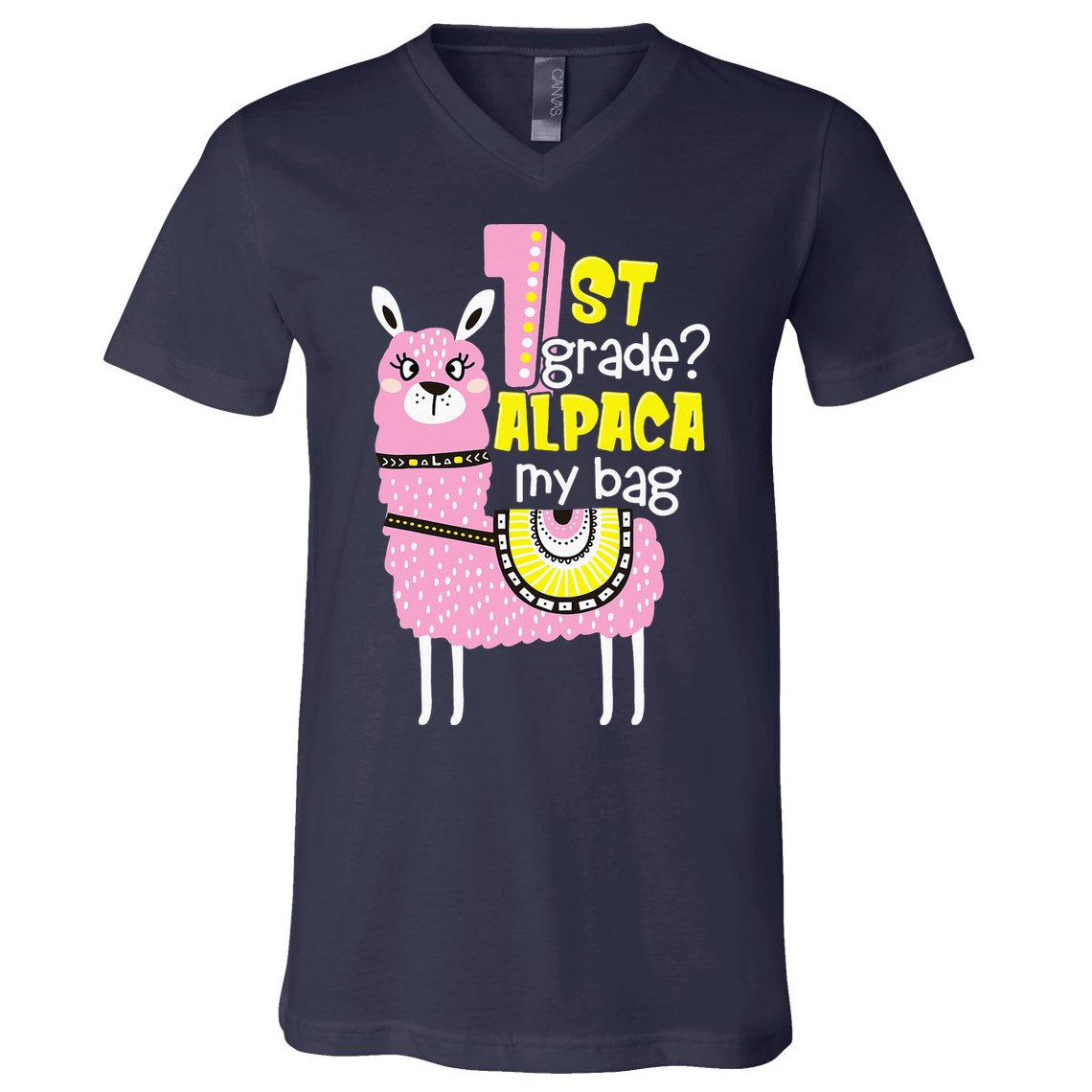 1st grade Alpaca my bag 1st day Loves Alpacas V-Neck T-Shirt