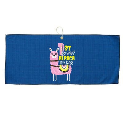 1st grade Alpaca my bag 1st day Loves Alpacas Large Microfiber Waffle Golf Towel