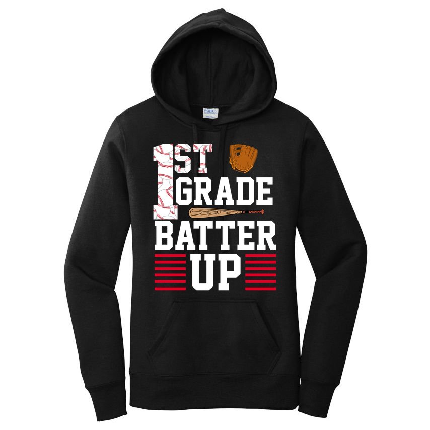 1st Grade Batter Up Women's Pullover Hoodie