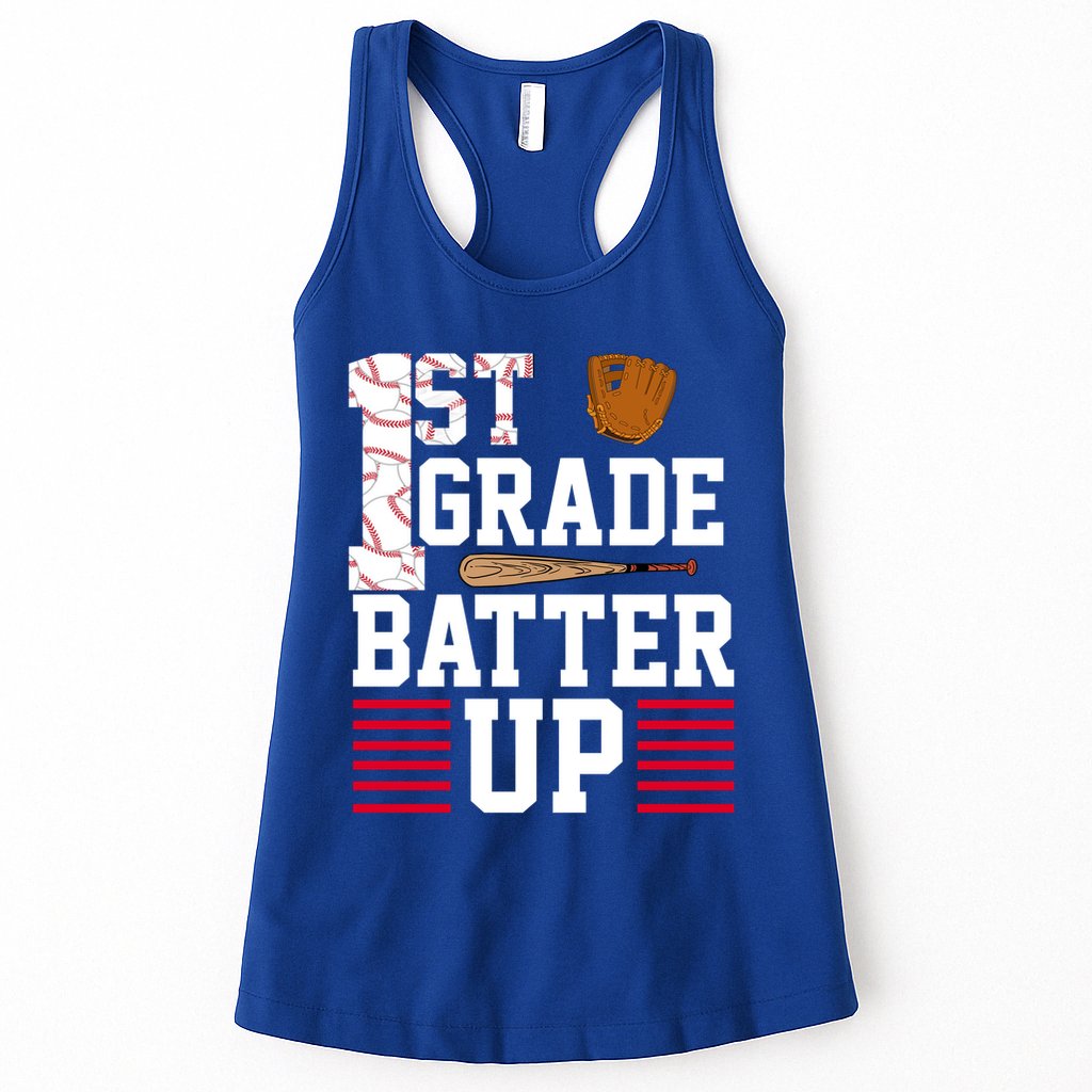1st Grade Batter Up Womens Tank Top
