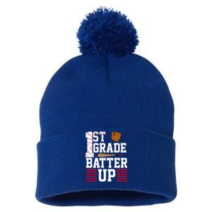 1st Grade Batter Up Pom Pom 12in Knit Beanie