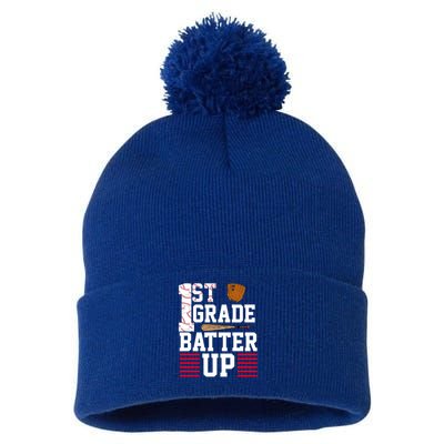 1st Grade Batter Up Pom Pom 12in Knit Beanie