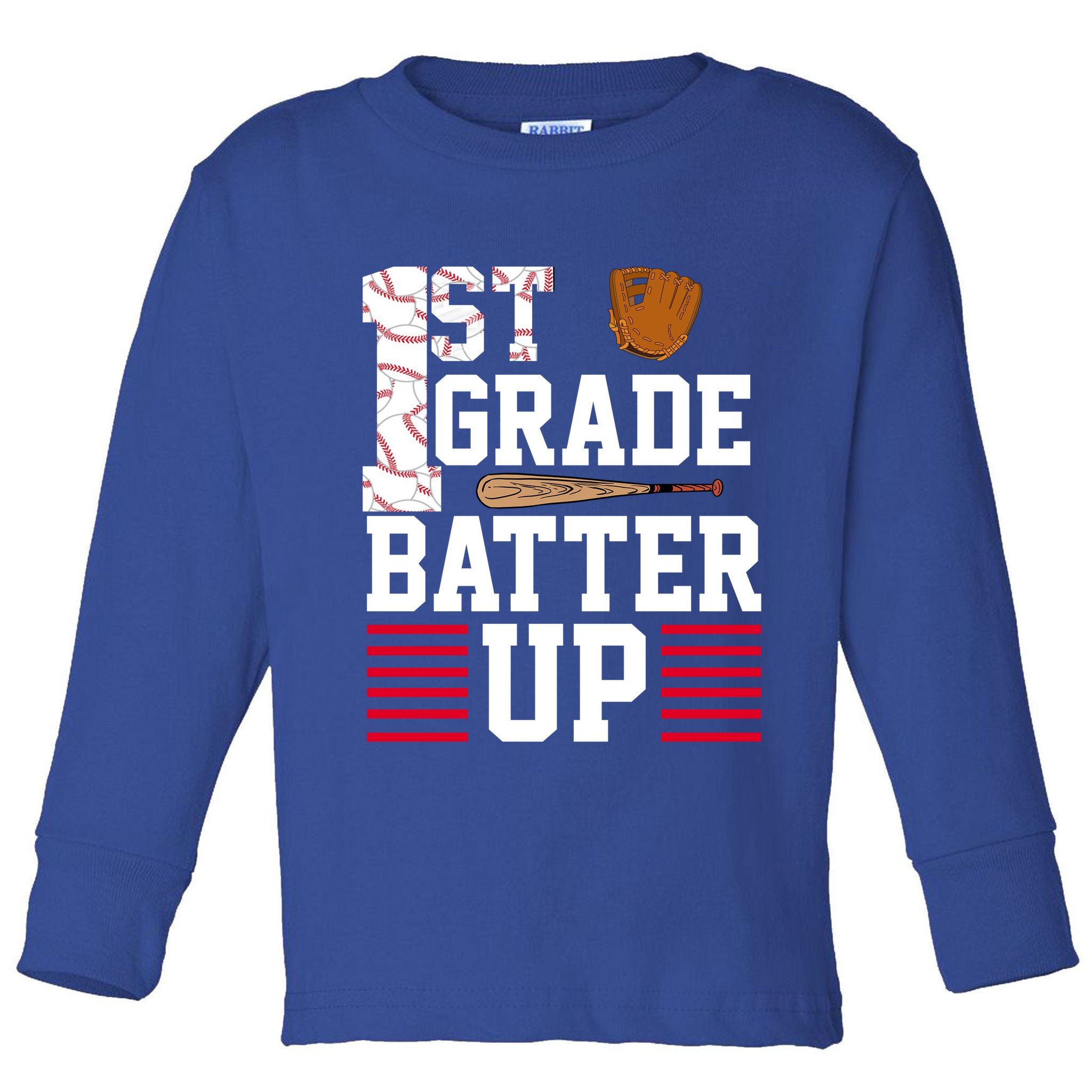 1st Grade Batter Up Toddler Long Sleeve Shirt