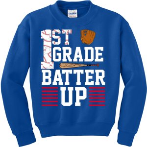 1st Grade Batter Up Kids Sweatshirt