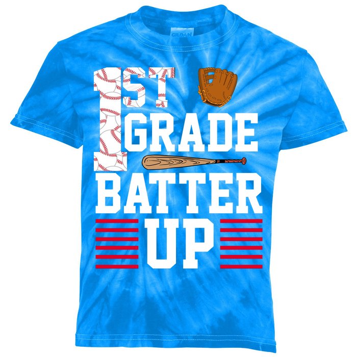 1st Grade Batter Up Kids Tie-Dye T-Shirt