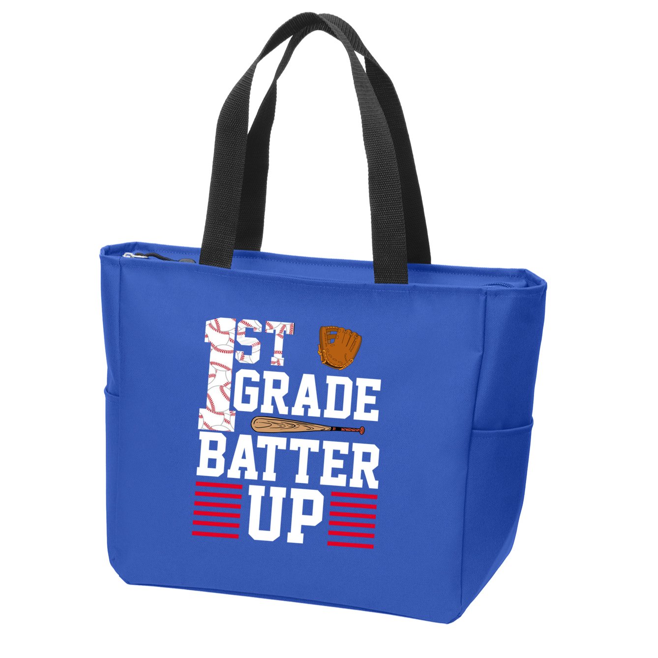 1st Grade Batter Up Zip Tote Bag
