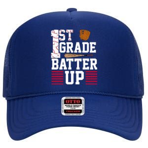 1st Grade Batter Up High Crown Mesh Back Trucker Hat