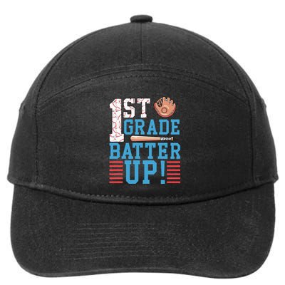 1st Grade Back To School 1st Grade Batter Up Baseball 7-Panel Snapback Hat