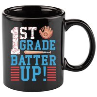 1st Grade Back To School 1st Grade Batter Up Baseball 11oz C Handle Ceramic Mug