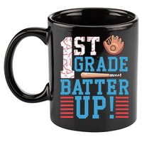 1st Grade Back To School 1st Grade Batter Up Baseball 11oz C Handle Ceramic Mug