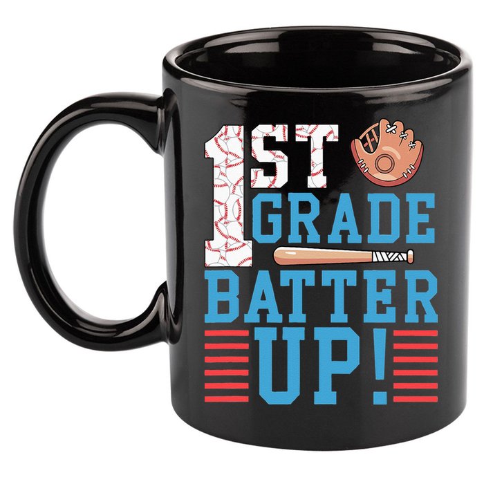 1st Grade Back To School 1st Grade Batter Up Baseball 11oz C Handle Ceramic Mug