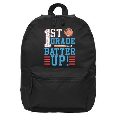 1st Grade Back To School 1st Grade Batter Up Baseball 16 in Basic Backpack