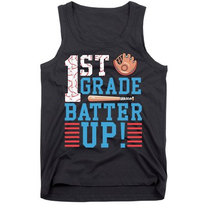 1st Grade Back To School 1st Grade Batter Up Baseball Tank Top