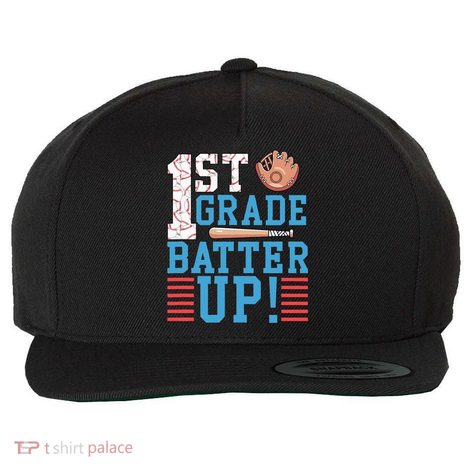 1st Grade Back To School 1st Grade Batter Up Baseball Wool Snapback Cap