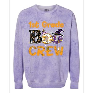 1st Grade Boo Crew Funny Halloween Costume Teacher Student Colorblast Crewneck Sweatshirt