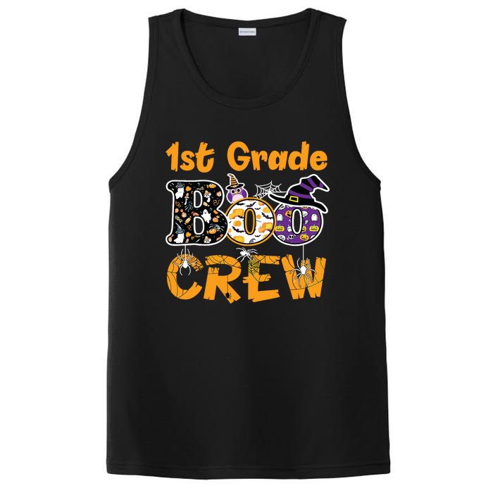 1st Grade Boo Crew Funny Halloween Costume Teacher Student PosiCharge Competitor Tank