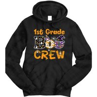 1st Grade Boo Crew Funny Halloween Costume Teacher Student Tie Dye Hoodie