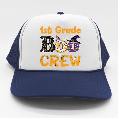 1st Grade Boo Crew Funny Halloween Costume Teacher Student Trucker Hat