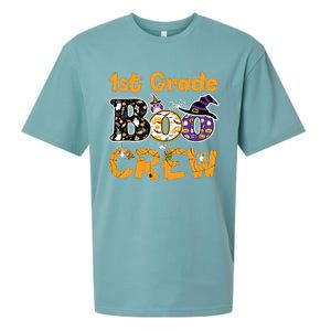 1st Grade Boo Crew Funny Halloween Costume Teacher Student Sueded Cloud Jersey T-Shirt