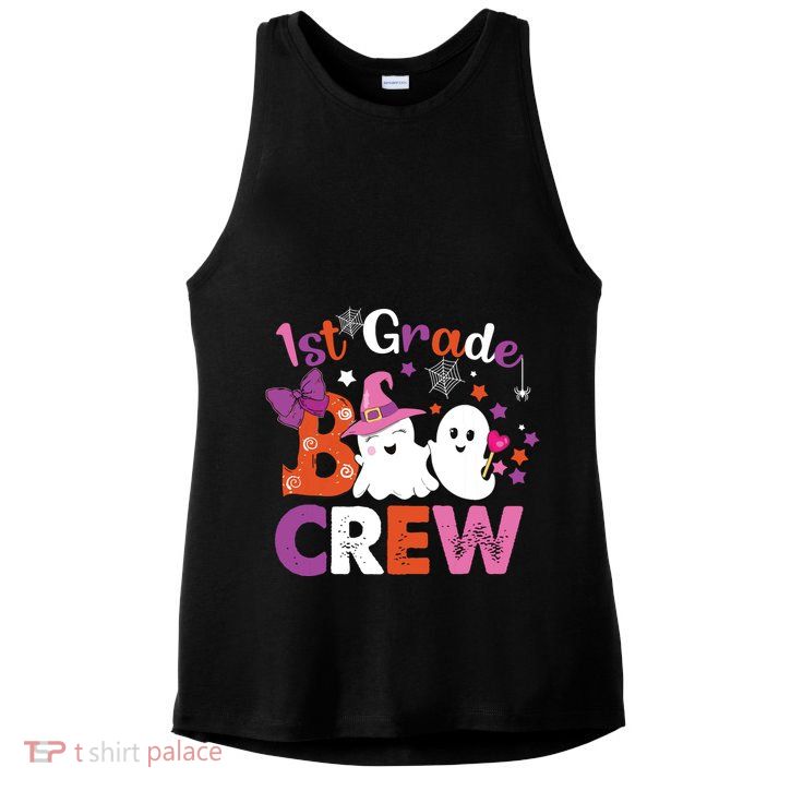 1st Grade Boo Crew First Grade Halloween Costume Teacher Kids Ladies PosiCharge Tri-Blend Wicking Tank