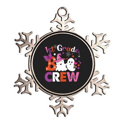 1st Grade Boo Crew First Grade Halloween Costume Teacher Kids Metallic Star Ornament