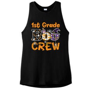 1st Grade Boo Crew Funny Halloween Costume Teacher Student Ladies PosiCharge Tri-Blend Wicking Tank