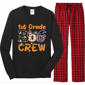 1st Grade Boo Crew Funny Halloween Costume Teacher Student Long Sleeve Pajama Set