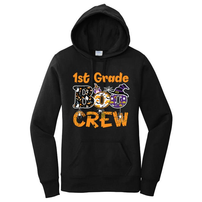 1st Grade Boo Crew Funny Halloween Costume Teacher Student Women's Pullover Hoodie